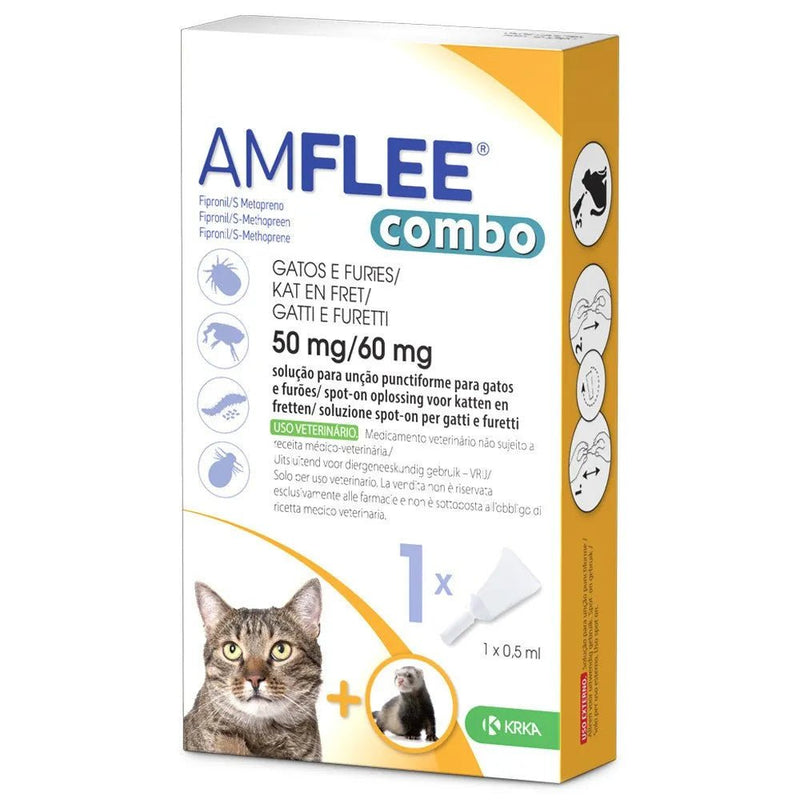 Amflee Combo - Pipeta contra pulgas e carraças para gato (caixa com 1 pipeta) - PetDoctors - Loja Online