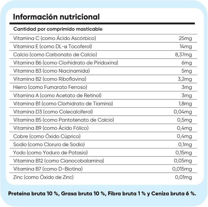 Animigo Multivitaminas e Minerais para cão: 18 vitaminas e minerais para apoio imunológico, pele, pêlo e articulações- embalagem 120 biscoitos mastigáveis