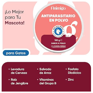 Antiparasitário em pó para gatos, proteção natural formulado com ingredientes naturais, vitaminas grupo B e zinco (100 gramas) - PetDoctors - Loja Online