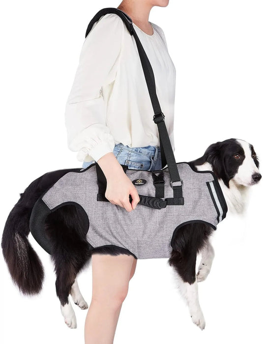 Arnês de elevação para cães, arnês de corpo inteiro cão, arnês de apoio para cães, macio, impermeável, ajustável, refletor, respirável, cinzento - PetDoctors - Loja Online