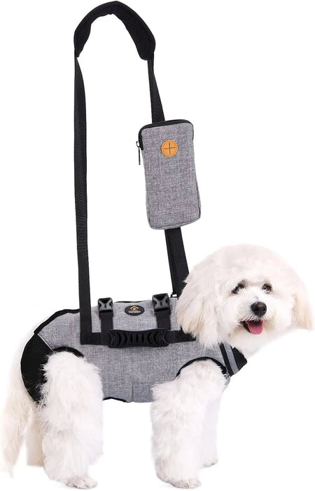 Arnês de elevação para cães, arnês de corpo inteiro cão, arnês de apoio para cães, macio, impermeável, ajustável, refletor, respirável, cinzento - PetDoctors - Loja Online