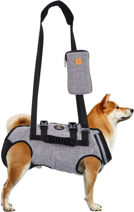Arnês de elevação para cães, arnês de corpo inteiro cão, arnês de apoio para cães, macio, impermeável, ajustável, refletor, respirável, cinzento - PetDoctors - Loja Online