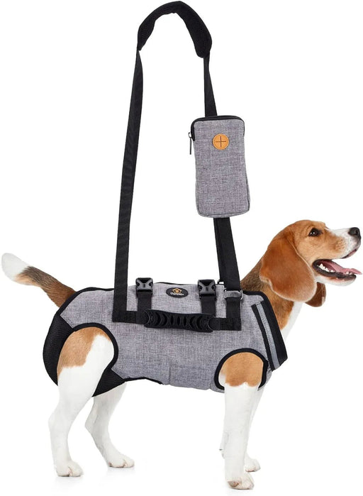 Arnês de elevação para cães, arnês de corpo inteiro cão, arnês de apoio para cães, macio, impermeável, ajustável, refletor, respirável, cinzento - PetDoctors - Loja Online