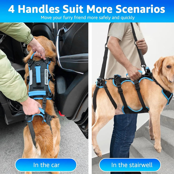 Arnês de elevação para cães grandes – Arnês de suporte destacável 2 em 1, Sling para suporte de patas traseiras de cães grandes (preto, extra grande) - PetDoctors - Loja Online