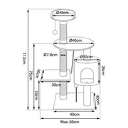 Arranhador "árvore" com altura de 112 cm disponível em várias côres - PetDoctors - Loja Online