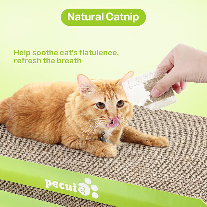 Arranhador para gatos com erva - gateira, tapete arranhador, suporte de bambu natural, com 4 ventosas resistentes e substituíveis - PetDoctors - Loja Online