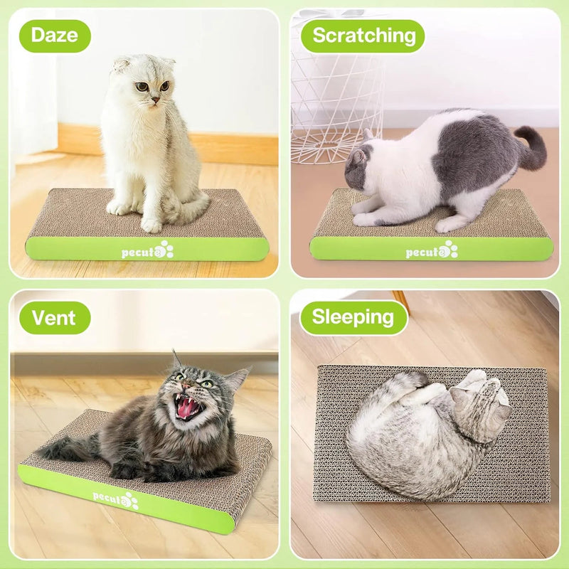 Arranhador para gatos com erva - gateira, tapete arranhador, suporte de bambu natural, com 4 ventosas resistentes e substituíveis - PetDoctors - Loja Online