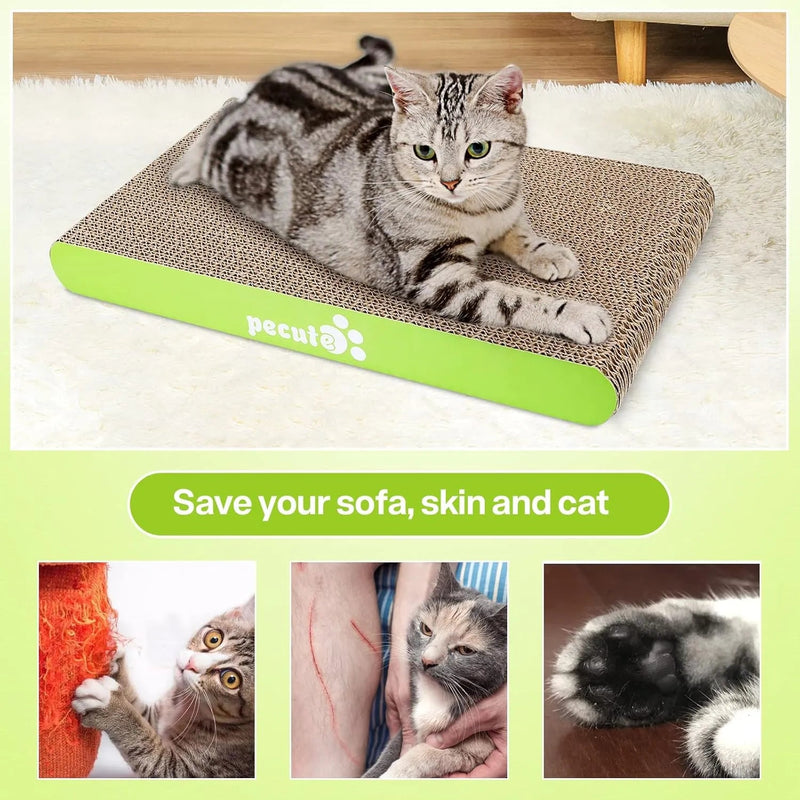 Arranhador para gatos com erva - gateira, tapete arranhador, suporte de bambu natural, com 4 ventosas resistentes e substituíveis - PetDoctors - Loja Online