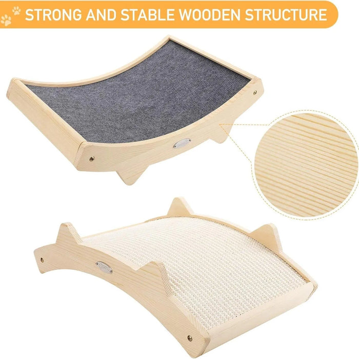 Arranhador / Raspador para gatos com frente e verso em sisal e estrutura de madeira - PetDoctors - Loja Online