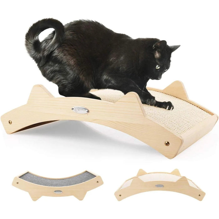 Arranhador / Raspador para gatos com frente e verso em sisal e estrutura de madeira - PetDoctors - Loja Online