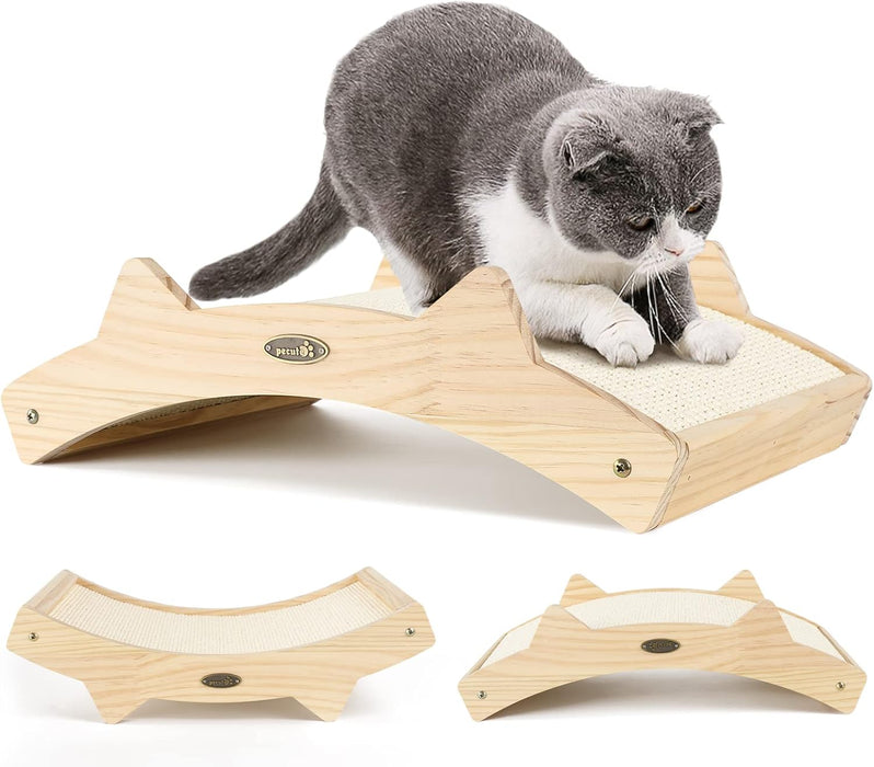 Arranhador / Raspador para gatos com frente e verso em sisal e estrutura de madeira - PetDoctors - Loja Online