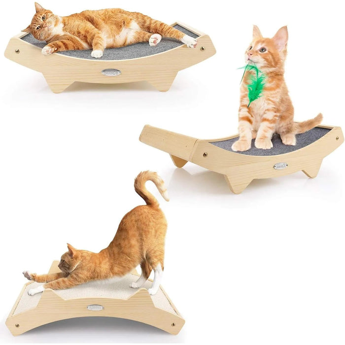 Arranhador / Raspador para gatos com frente e verso em sisal e estrutura de madeira - PetDoctors - Loja Online