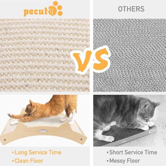 Arranhador / Raspador para gatos com frente e verso em sisal e estrutura de madeira - PetDoctors - Loja Online
