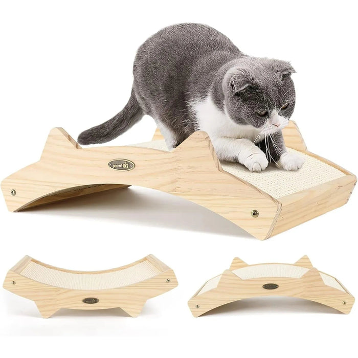 Arranhador / Raspador para gatos com frente e verso em sisal e estrutura de madeira - PetDoctors - Loja Online