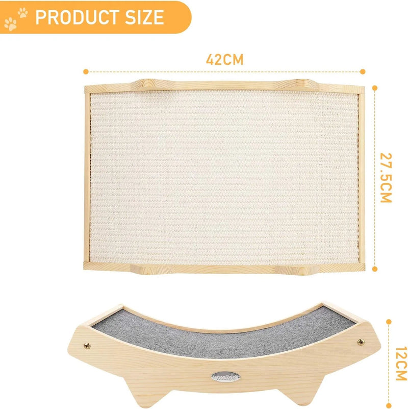 Arranhador / Raspador para gatos com frente e verso em sisal e estrutura de madeira - PetDoctors - Loja Online