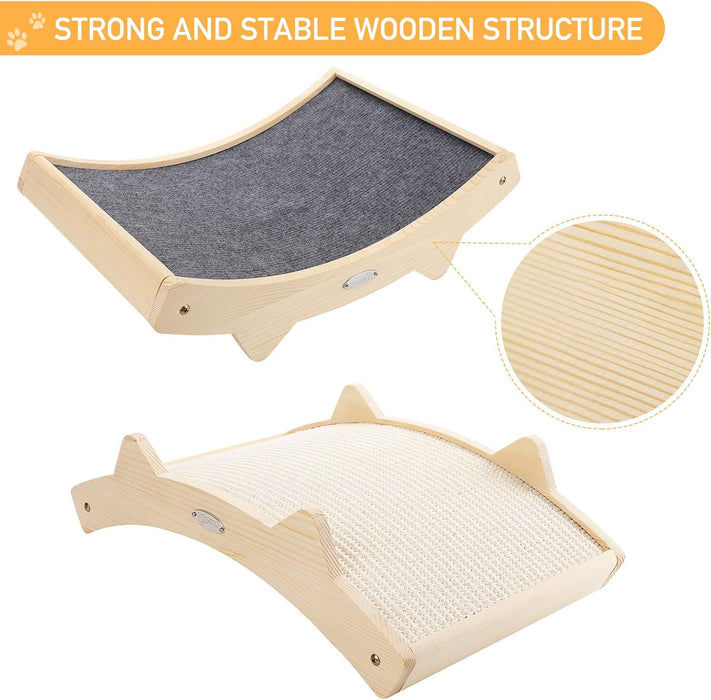 Arranhador / Raspador para gatos com frente e verso em sisal e estrutura de madeira - PetDoctors - Loja Online