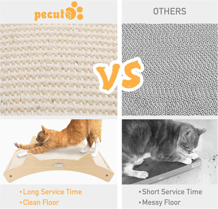 Arranhador / Raspador para gatos com frente e verso em sisal e estrutura de madeira - PetDoctors - Loja Online