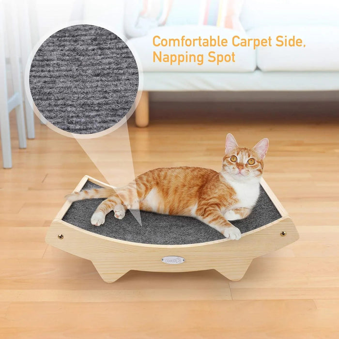 Arranhador / Raspador para gatos com frente e verso em sisal e estrutura de madeira - PetDoctors - Loja Online