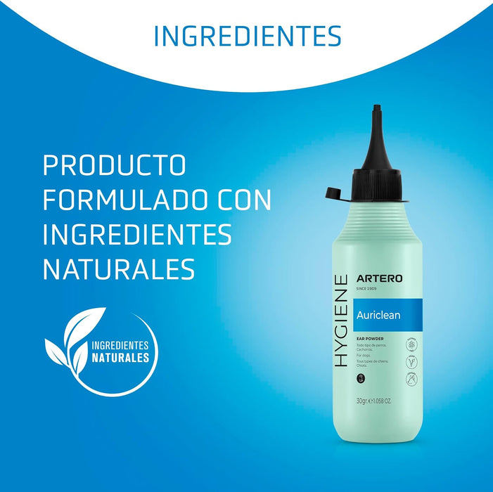 Artero Auriclean. Pó anti - séptico para remover os pêlos dos ouvidos de cães - PetDoctors - Loja Online