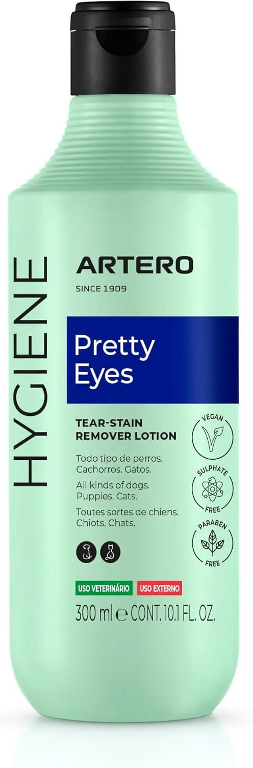 ARTERO Pretty Eyes. Limpador ocular e de área lacrimal. Remove manchas lacrimais de cães e gatos. Ingredientes naturais. Higiene para cães e gatos. - PetDoctors - Loja Online