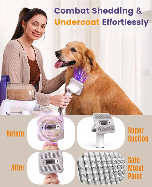 Aspirador de pêlo para cães e gatos com super - sucção (12000pa), com 4 escovas - PetDoctors - Loja Online