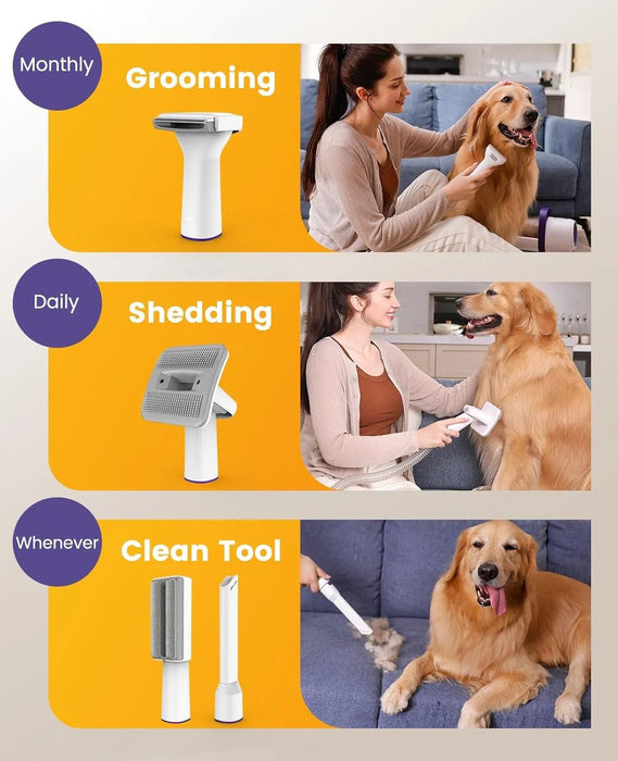 Aspirador de pêlo para cães e gatos com super - sucção (12000pa), com 4 escovas - PetDoctors - Loja Online