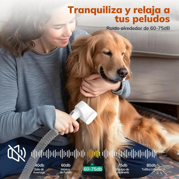 Aspirador para animais de estimação, máquina de cortar pêlo a cães com 3 litros, sucção potente - multifunções 5 em 1 - PetDoctors - Loja Online