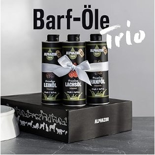 Barf - Trio, óleo de salmão, linhaça e cânhamo para cães e gatos, suplemento alimentar, energia para o coração e a circulação, cuidado com a pele e imunológico, ômega 3 e 6 - PetDoctors - Loja Online