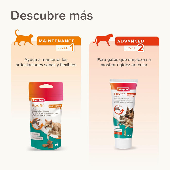 Beaphar Flexifit bits - Snack articular para gatos - sabor a peixe, ômega 3, glucosamina - 35 g - PetDoctors - Loja Online