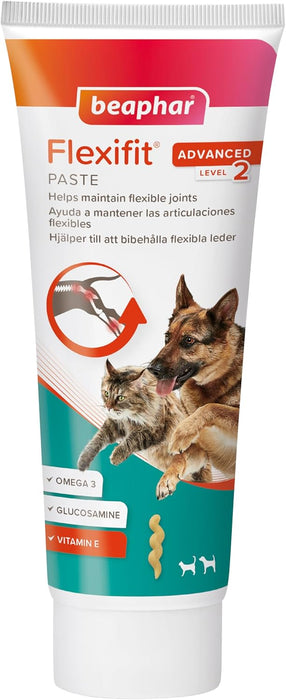 Beaphar Flexifit Pasta - suplemento articular para cães e gatos muito ativos ou com dor nas articulações - sabor a peixe, ômega 3, cálcio, vitamina E e glucosamina - 250 g - PetDoctors - Loja Online