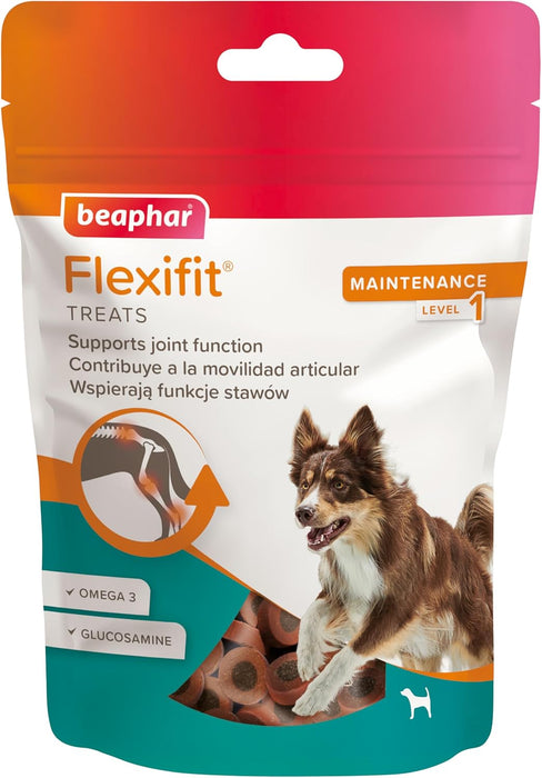 Beaphar Flexifit Treats Snack articular para cães ativos - sabor de carne, ômega 3, glucosamina e cálcio - 150 g - PetDoctors - Loja Online