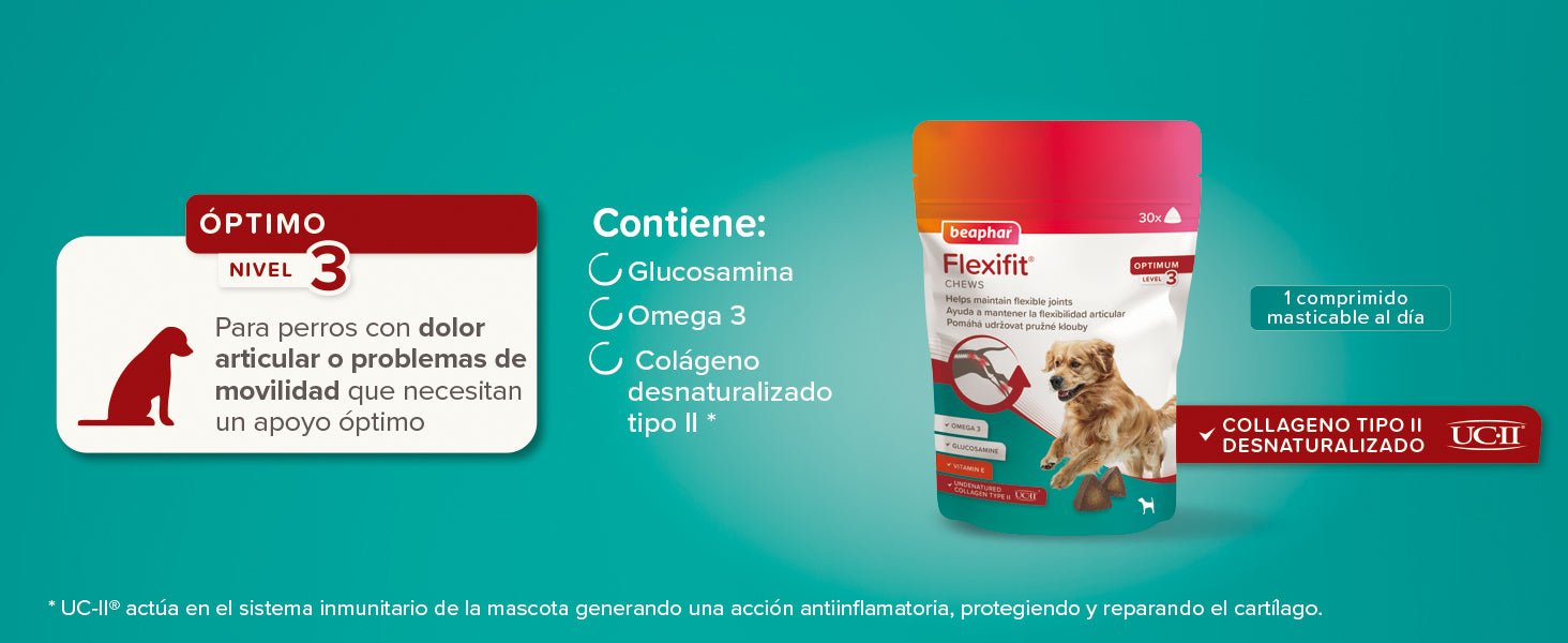 Beaphar Flexifit Treats Snack articular para cães ativos - sabor de carne, ômega 3, glucosamina e cálcio - 150 g - PetDoctors - Loja Online