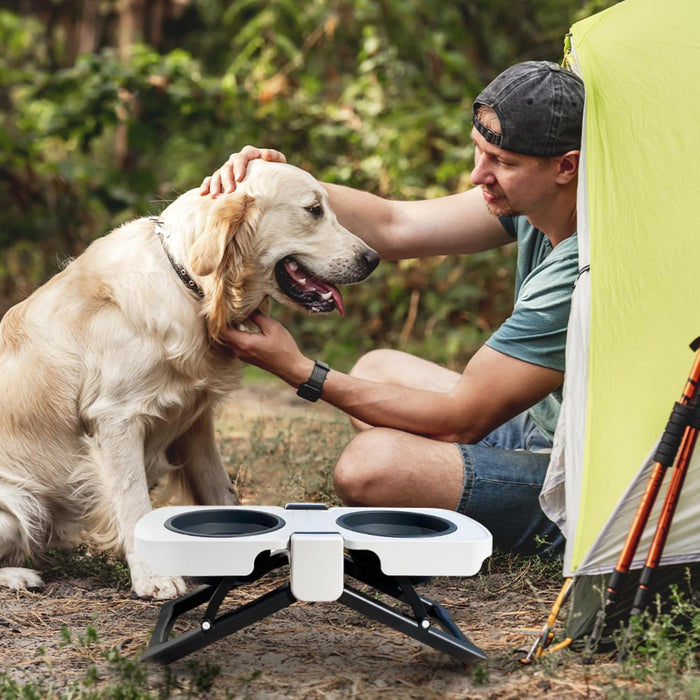 Bebedor e Comedor elevado e portátil para cães e gatos | dobrável | design compacto e alças integradas ideal para viagem - PetDoctors - Loja Online