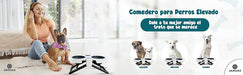 Bebedor e Comedor elevado e portátil para cães e gatos | dobrável | design compacto e alças integradas ideal para viagem - PetDoctors - Loja Online