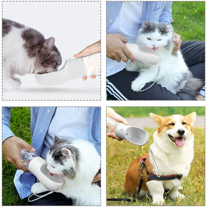 Bebedouro / Garrafa de Água Portátil para Cães e Gatos, com Comedouro (258 ml) - PetDoctors - Loja Online