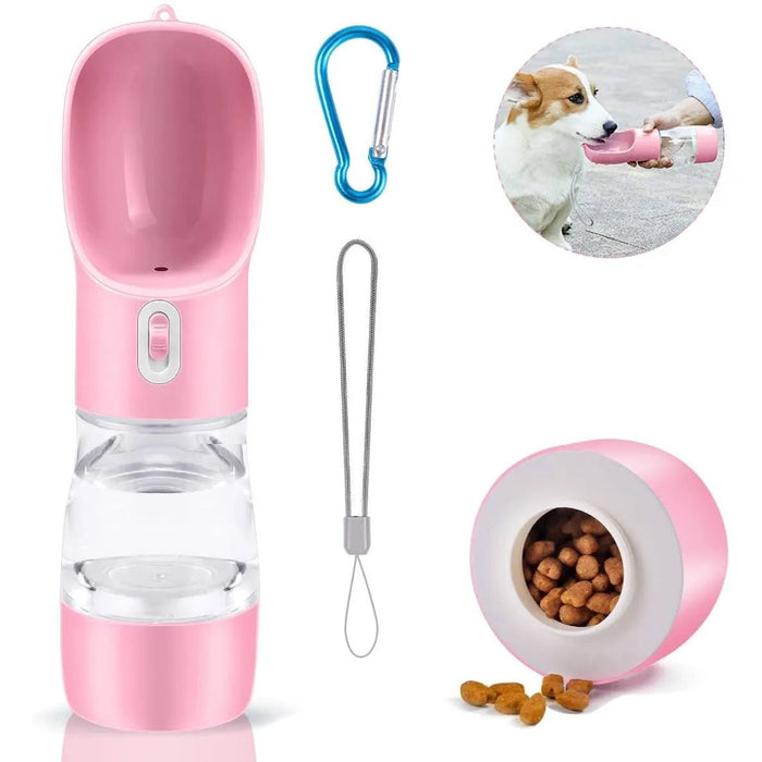 Bebedouro / Garrafa de Água Portátil para Cães e Gatos, com Comedouro (258 ml) - PetDoctors - Loja Online