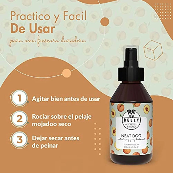 Belly Colónia Spray para cães, aroma pêssego, fresco e hidratante (250 ml) - PetDoctors - Loja Online