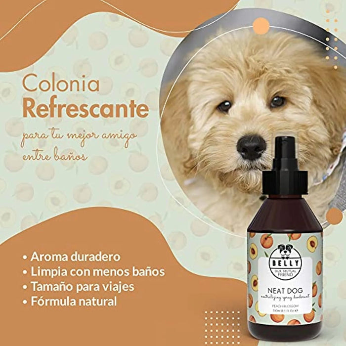 Belly Colónia Spray para cães, aroma pêssego, fresco e hidratante (250 ml) - PetDoctors - Loja Online