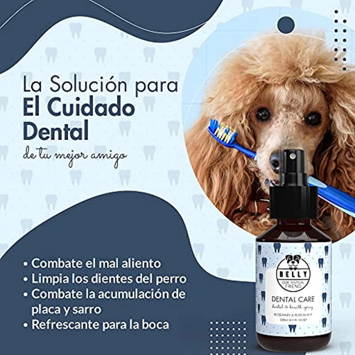 Belly Spray Dental para Cães com Óleo de Menta e Rosmaninho - Elimina o Mau Hálito (100ml) - PetDoctors - Loja Online