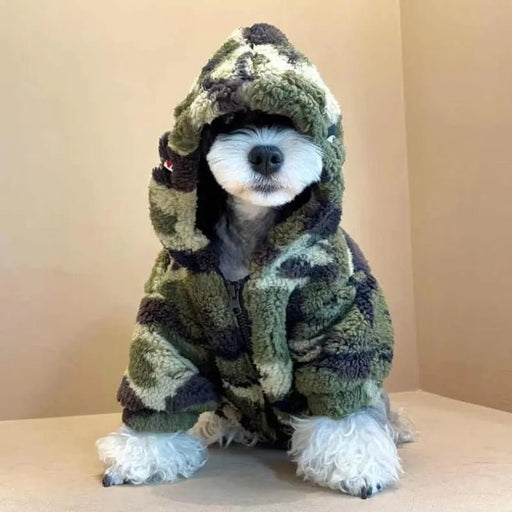 Blusão / Camisola com padrão de Camuflagem - Quente e Confortável - Para Cães Pequenos e Médios - PetDoctors - Loja Online