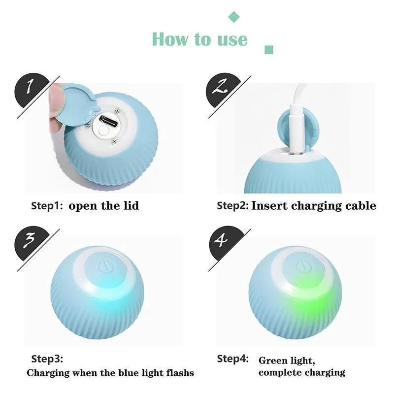 Bola / brinquedo com auto - movimento para gatos ou cães (carregamento USB) - PetDoctors - Loja Online