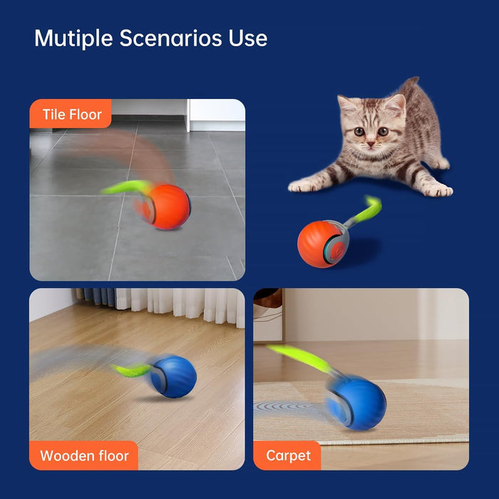 Bola Inteligente Interativa para Gatos com Cauda, Exercício Garantido, Bola Ativada por Movimento e Recarregável via USB - PetDoctors - Loja Online