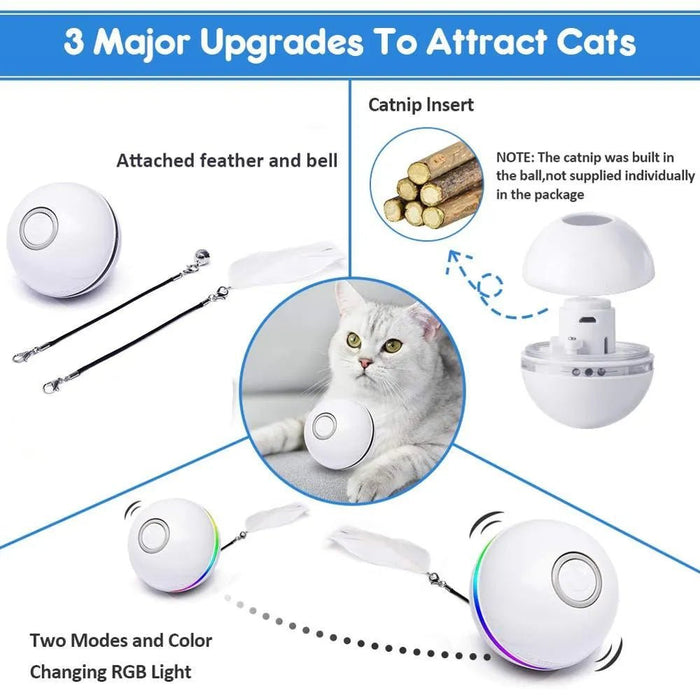 Bola Interativa, com LEDs, Recarregável por USB / Brinquedo para Gatos ou Cães - PetDoctors - Loja Online