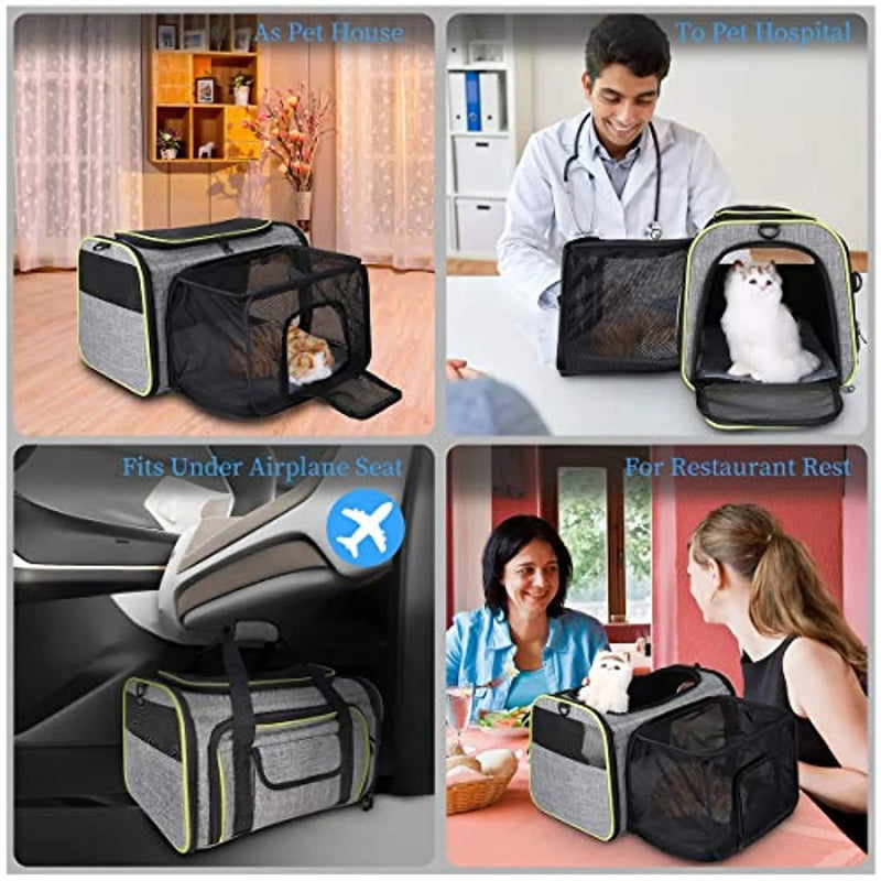 Bolsa de transporte para Cães, Gatos ou Coelhos, dobrável, respirável, com colchão macio, 43 x 28 x 28 cm - PetDoctors - Loja Online