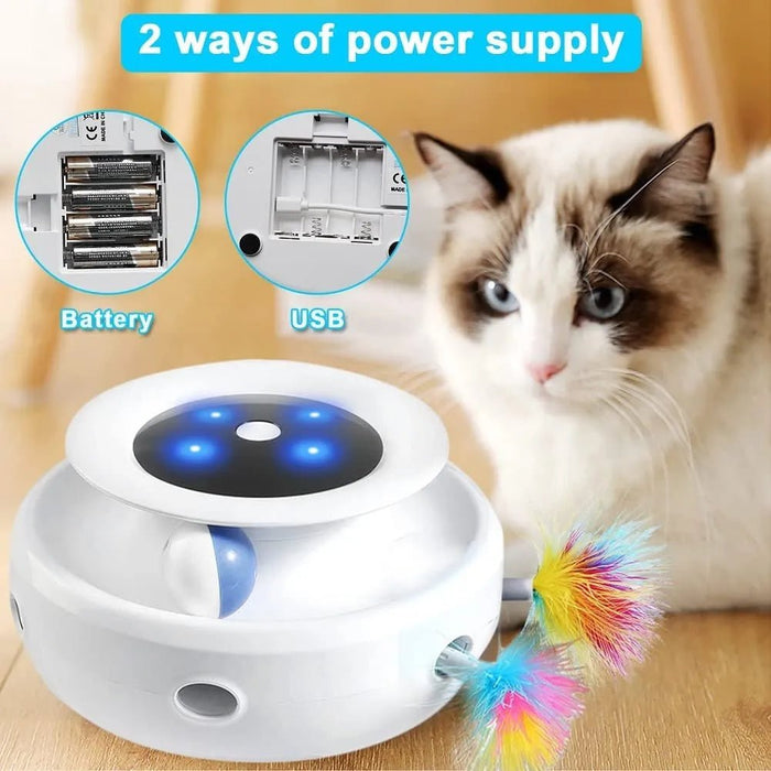 Brinquedo Interativo para Gatos - Elétrico - Giratório 360° - 2 em 1: com molas de extensão aleatórias e bola orbital - PetDoctors - Loja Online