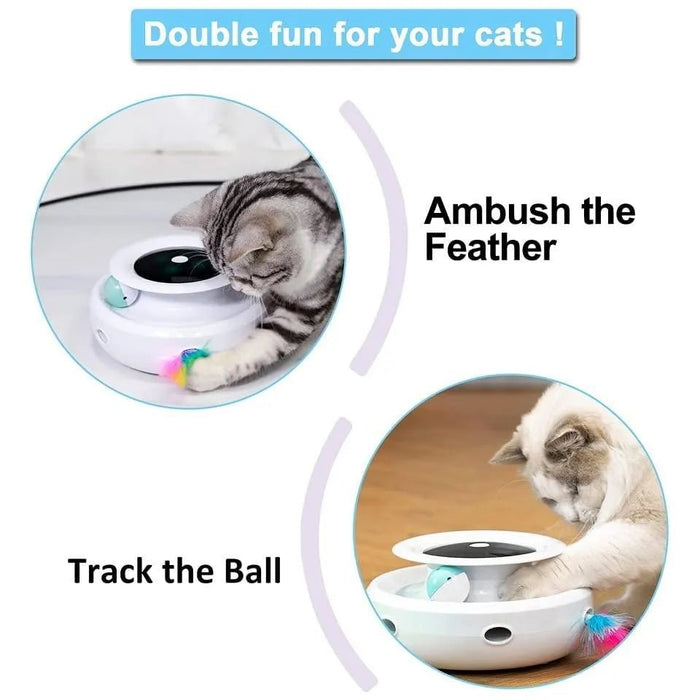 Brinquedo Interativo para Gatos - Elétrico - Giratório 360° - 2 em 1: com molas de extensão aleatórias e bola orbital - PetDoctors - Loja Online