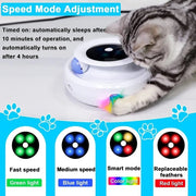 Brinquedo Interativo para Gatos - Elétrico - Giratório 360° - 2 em 1: com molas de extensão aleatórias e bola orbital - PetDoctors - Loja Online