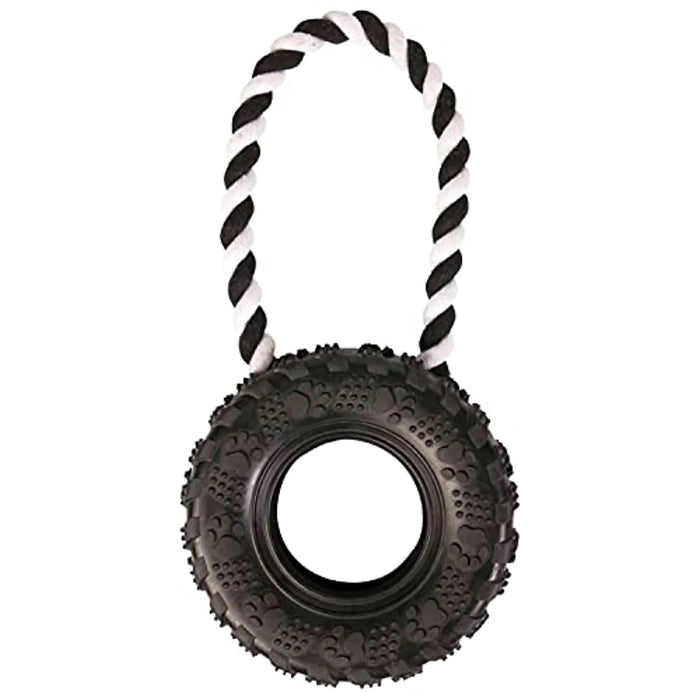 Brinquedo Trixie Pneu em Borracha com corda, ø15 cm, 32 cm, para Cães - PetDoctors - Loja Online