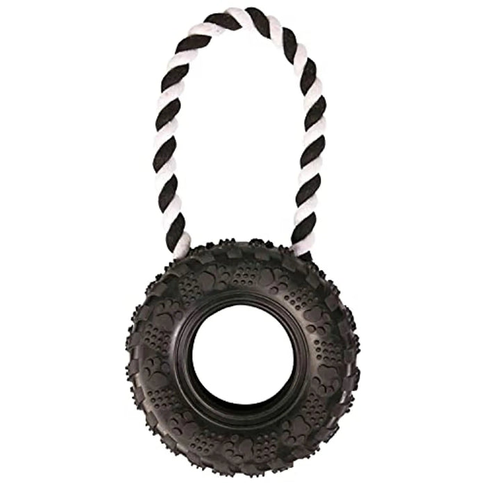 Brinquedo Trixie Pneu em Borracha com corda, ø15 cm, 32 cm, para Cães - PetDoctors - Loja Online
