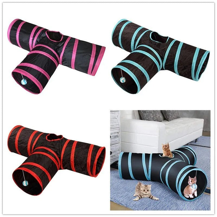 Brinquedo / Túnel com 3 Entradas para Gatos (Portátil) - PetDoctors - Loja Online